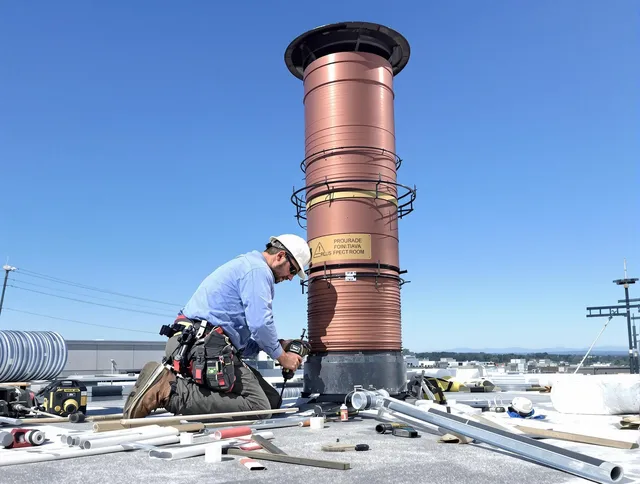Installed chimney liner by Spring Hill Chimney Sweep in Spring Hill, FL