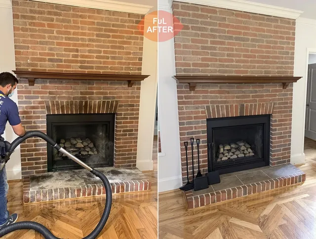 Spring Hill Chimney Sweep carefully sanitizing a fireplace in Spring Hill, FL