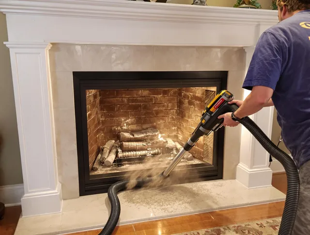 Fireplace cleaning performed by Spring Hill Chimney Sweep in Spring Hill, FL