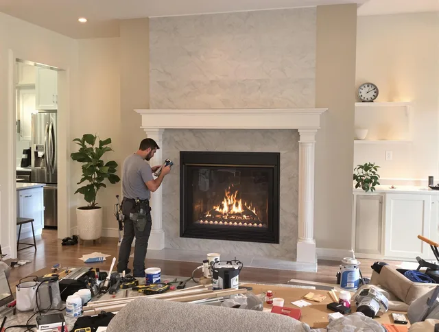 Newly installed fireplace by Spring Hill Chimney Sweep in Spring Hill, FL